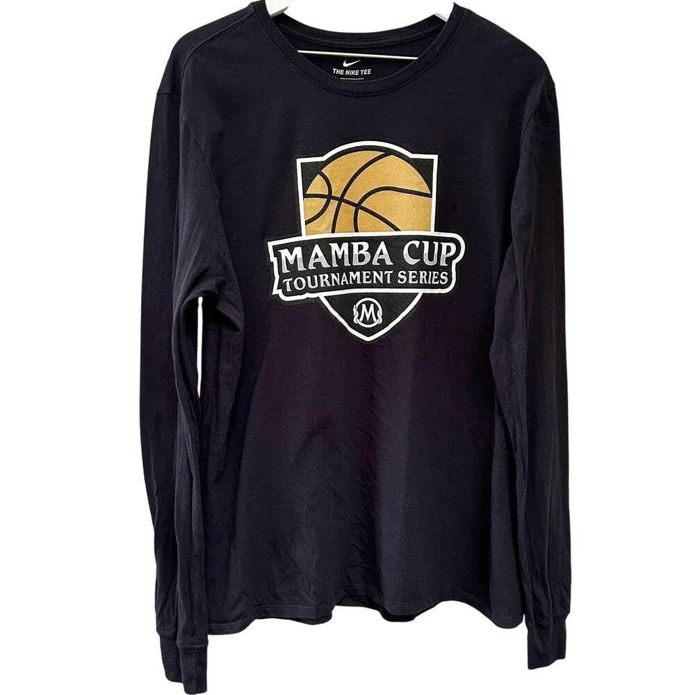 NIKE MAMBA CUP Tournament Series Kobe Bryant Black Long Sleeve Shirt Mens Large